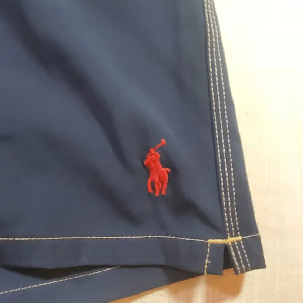 Polo Ralph Lauren Mens Size Medium Swim Trunks Shorts Dark Blue Navy Pony Logo